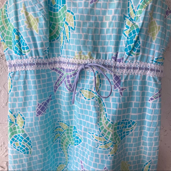 Lilly Pulitzer Dress Mosaic Fish Ocean 6 White Label - Picture 13 of 13